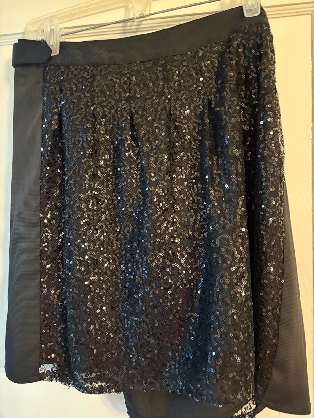 Black Sequin A-Line Women's Skirt
